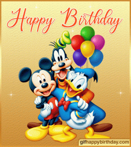 GIF Happy Birthday buon compleanno bambino bambina Pluto topolino paperino