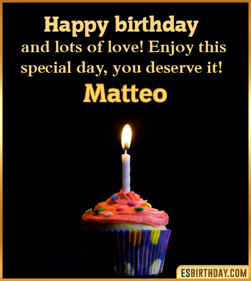 Immagini cartoline auguri Happy Birthday Matteo torta candeline