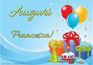 immagini cartoline tanti auguri Francesca festa palloncini
