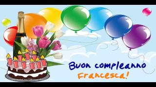 immagini cartoline buon compleanno Francesca festa palloncini