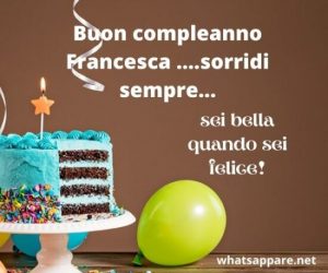 immagini cartoline buon compleanno Francesca torta candeline