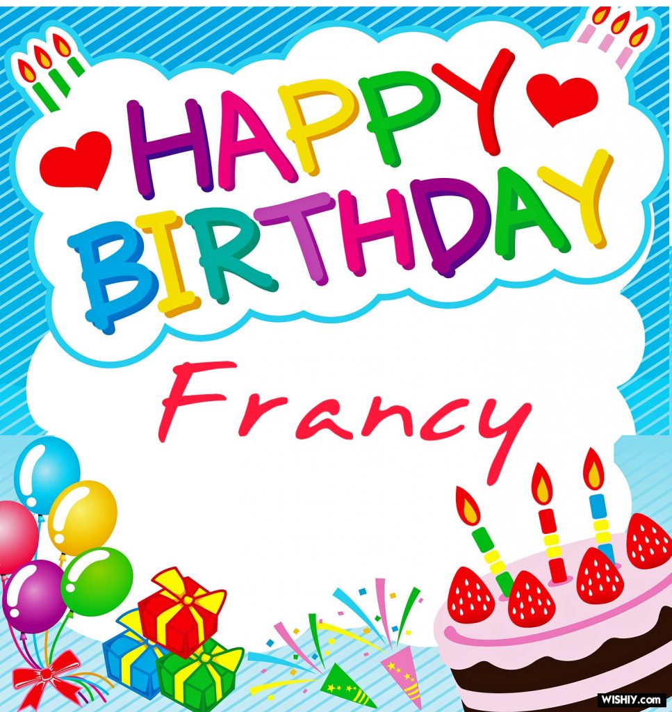 immagini cartoline buon compleanno happy birthday Francesca Francy torta candeline