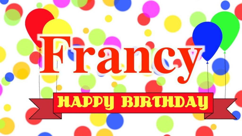 immagini cartoline buon compleanno happy birthday Francesca Francy palloncini