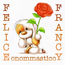 immagini cartoline buon onomastico Francesca Francy fiori