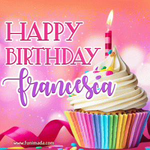gif buon compleanno happy birthday Francesca torta candeline