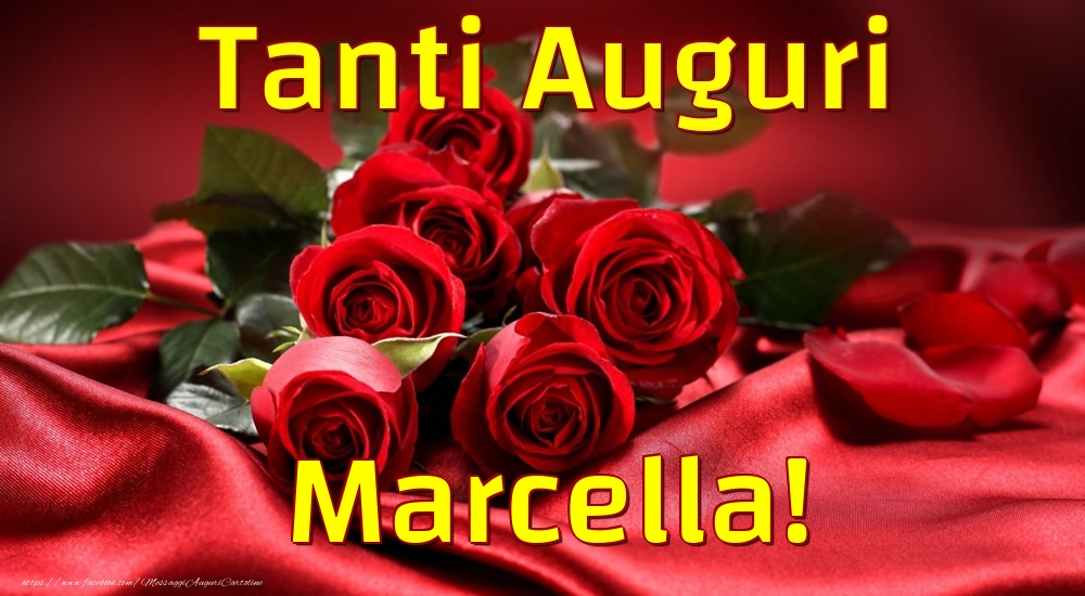 immagini cartoline auguri Marcella fiori rose