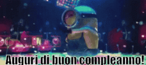 gif auguri buon compleanno festa minions