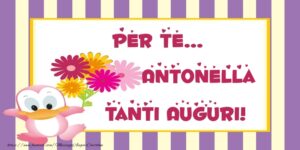 immagini cartoline auguri buon compleanno Antonella fiori