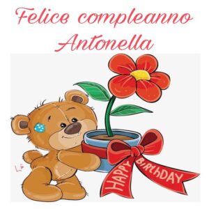 immagini cartoline auguri buon compleanno Antonella margherita