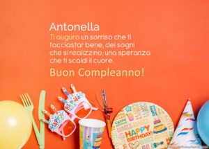 immagini cartoline auguri buon compleanno Antonella festa