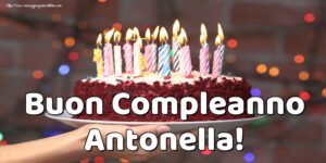 immagini cartoline auguri buon compleanno Antonella torta candeline