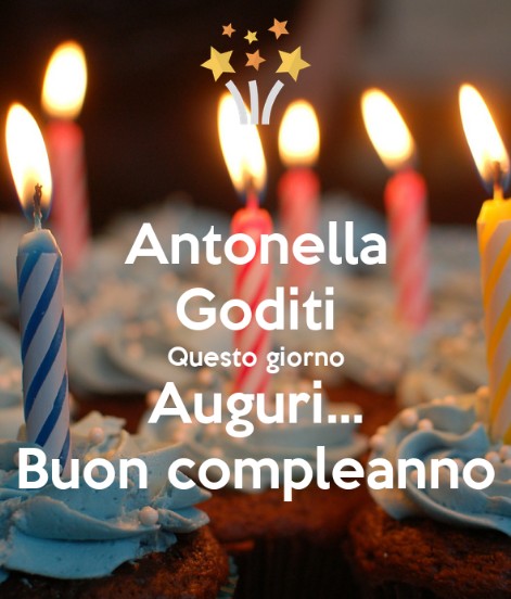 immagini cartoline auguri buon compleanno Antonella candeline