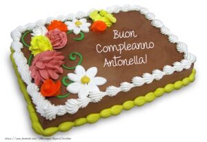 immagini cartoline auguri buon compleanno Antonella torta cioccolato