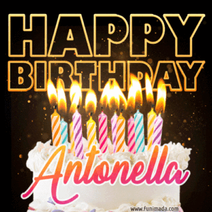 gif auguri buon compleanno happy birthday Antonella torta candeline