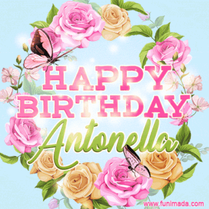 gif auguri buon compleanno happy birthday Antonella rese farfalle