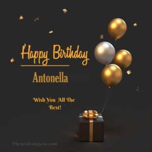 immagini cartoline auguri buon compleanno happy birthday Antonella palloncini