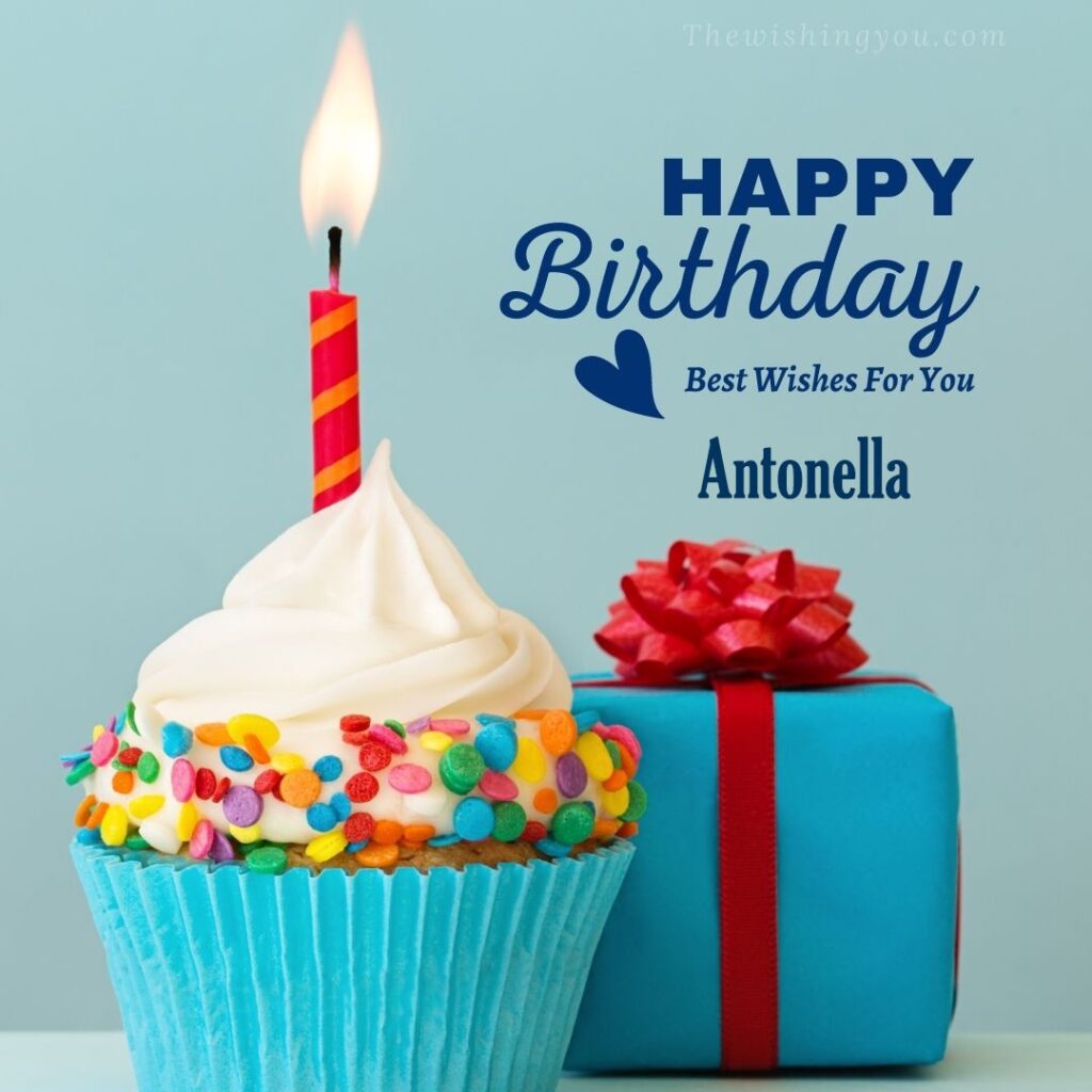 immagini cartoline auguri buon compleanno happy birthday Antonella torta candeline