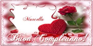 immagini cartoline buon compleanno Marcella fiori rose
