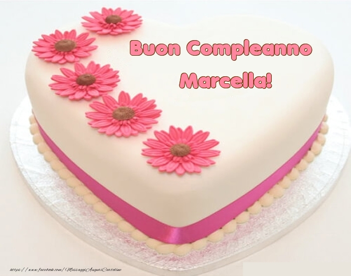 immagini cartoline buon compleanno Marcella torta candeline fiori
