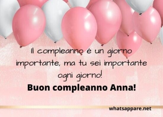 immagini cartoline auguri buon compleanno Anna palloncini