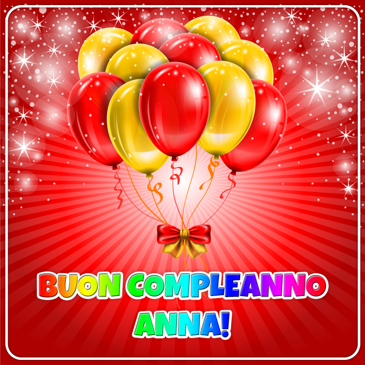 immagini cartoline auguri buon compleanno Anna palloncini