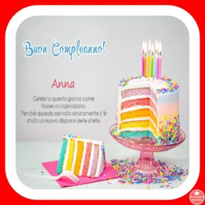 immagini cartoline buon compleanno Anna torta candeline