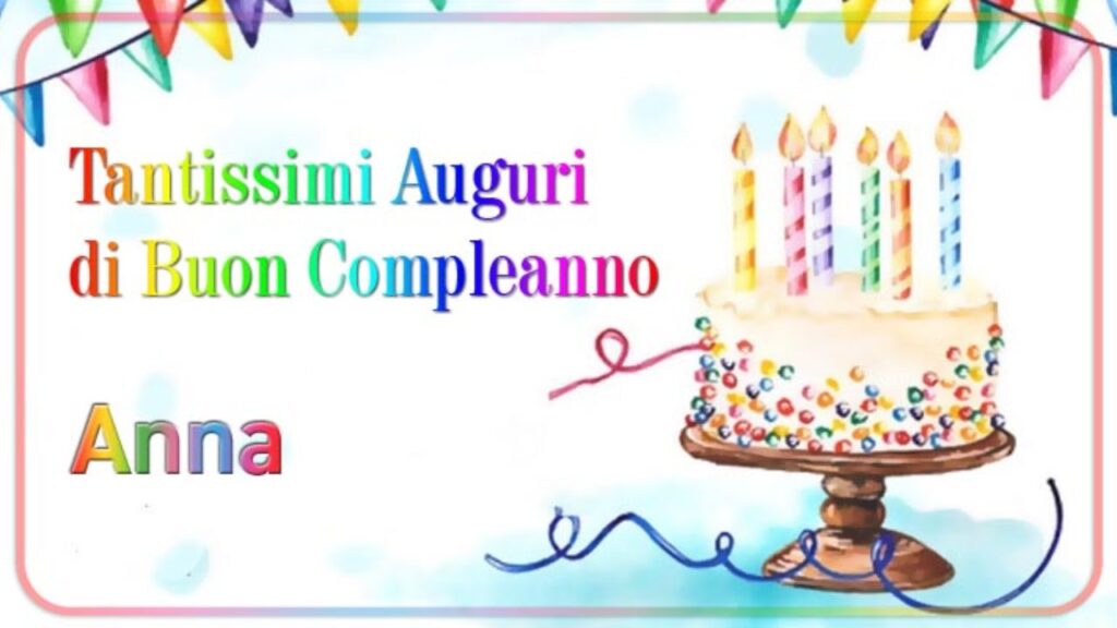 immagini cartoline buon compleanno Anna torta candeline