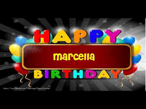 immagini cartoline buon compleanno happy birthday Marcella festa palloncini