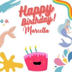immagini cartoline buon compleanno happy birthday Marcella torta candeline