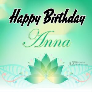 immagini cartoline happy birthday buon compleanno Anna fiore di loto