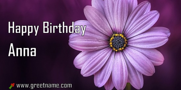 immagini cartoline happy birthday buon compleanno Anna fiori
