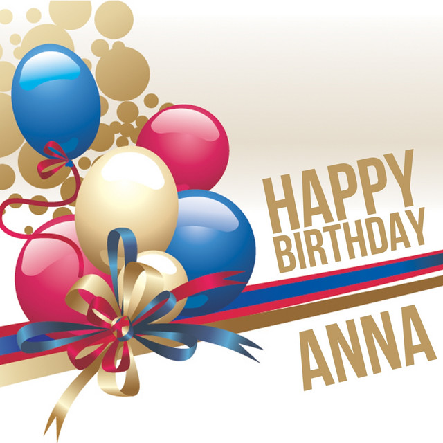 immagini cartoline happy birthday buon compleanno Anna palloncini