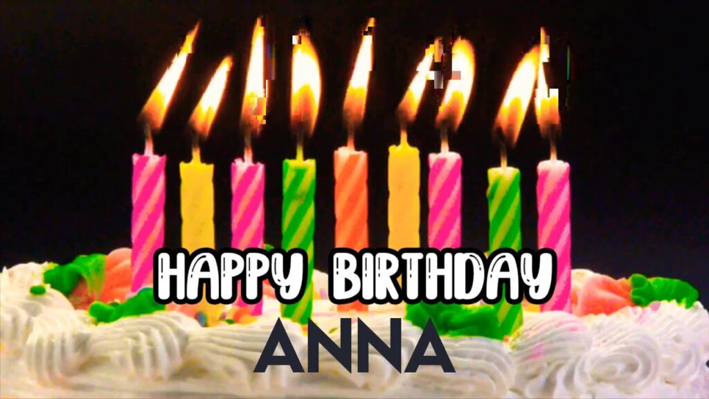 immagini cartoline happy birthday buon compleanno Anna torta candeline