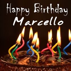 immagini cartoline buon compleanno happy birthday Marcello candeline torta