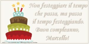 immagini cartoline buon compleanno Marcello torta