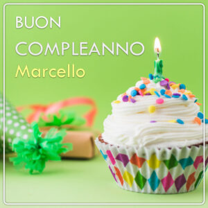 immagini cartoline buon compleanno Marcello torta candelina