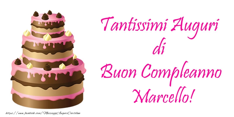 immagini cartoline buon compleanno Marcello torta