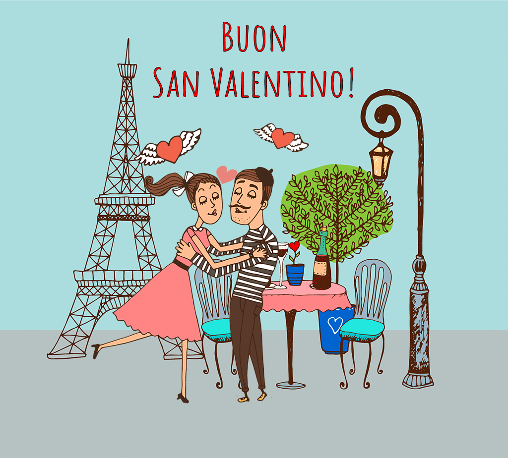 gif auguri buon san Valentino cuori innamorati Parigi torre Eiffel