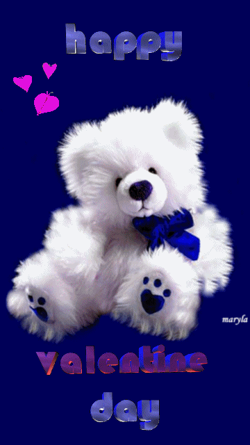 gif auguri buon san Valentino happy Valentine day cuori orsetto