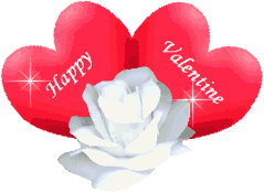 gif auguri buon san Valentino happy Valentine day rosa bianca cuori