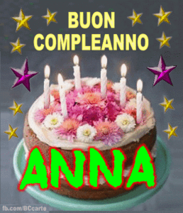 gif happy birthday buon compleanno Anna torta candeline