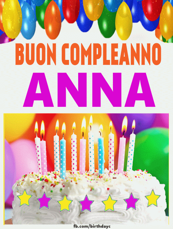 gif happy birthday buon compleanno Anna torta candeline