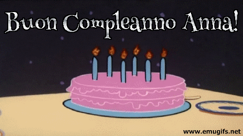 gif happy birthday buon compleanno Anna torta candeline