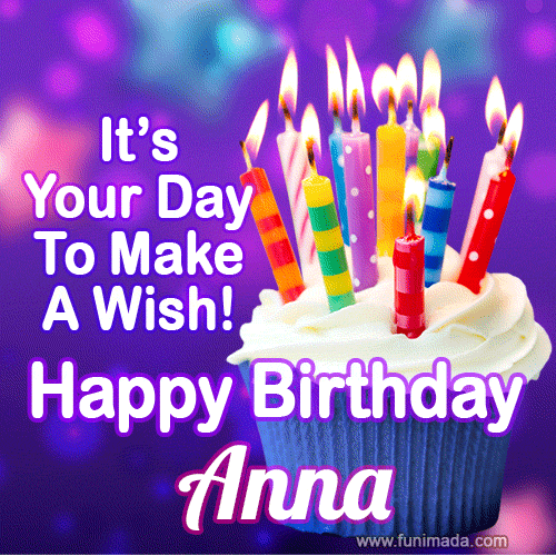 gif happy birthday buon compleanno Anna torta candeline