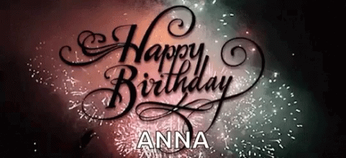 gif happy birthday buon compleanno Anna festa fuochi di artificio