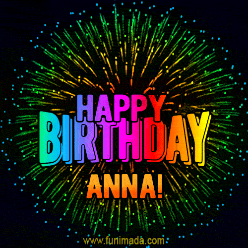 gif happy birthday buon compleanno Anna festa fuochi di artificio