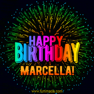 gif buon compleanno happy birthday Marcella festa fuochi d'artificio