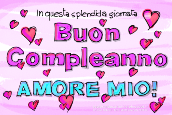 immagini auguri di buon compleanno amore mio cuori