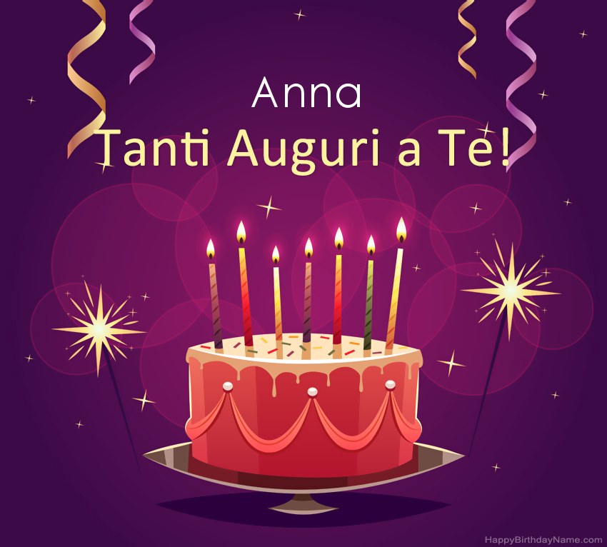 immagini cartoline tanti auguri Anna torta candeline