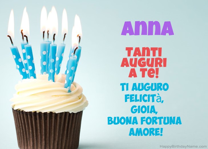 immagini cartoline tanti auguri Anna candeline